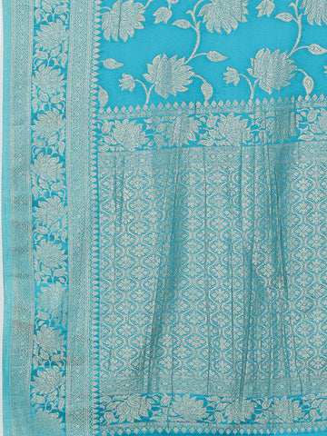 Zari Jaal Crepe Woven Saree