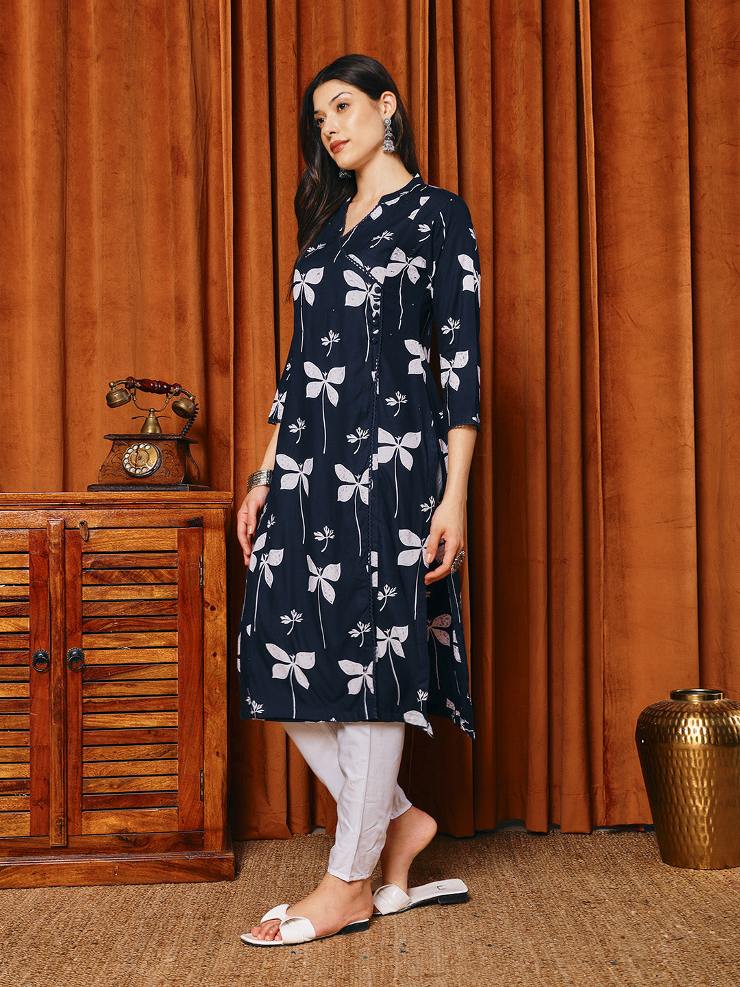 printed Cotton Blend Kurta