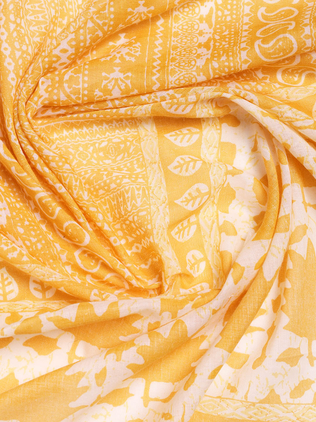Printed Cotton Blend Unstitched Suit With Dupatta