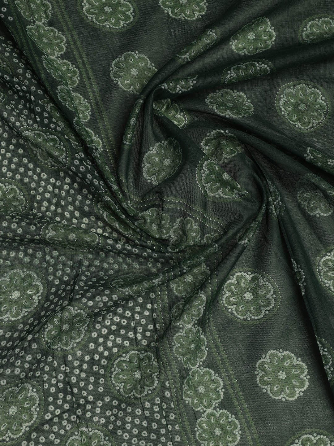 Printed Cotton Blend Unstitched Suit With Dupatta