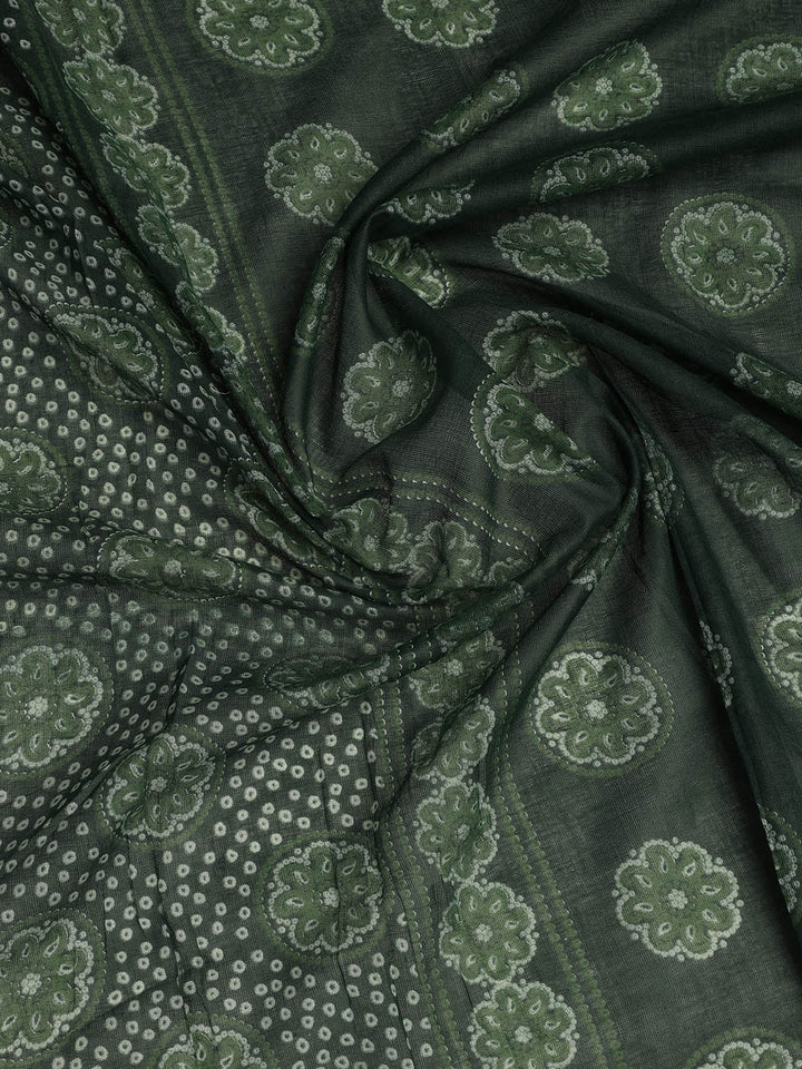 Printed Cotton Blend Unstitched Suit With Dupatta