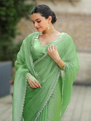 Cutdana Embroidery Organza Saree