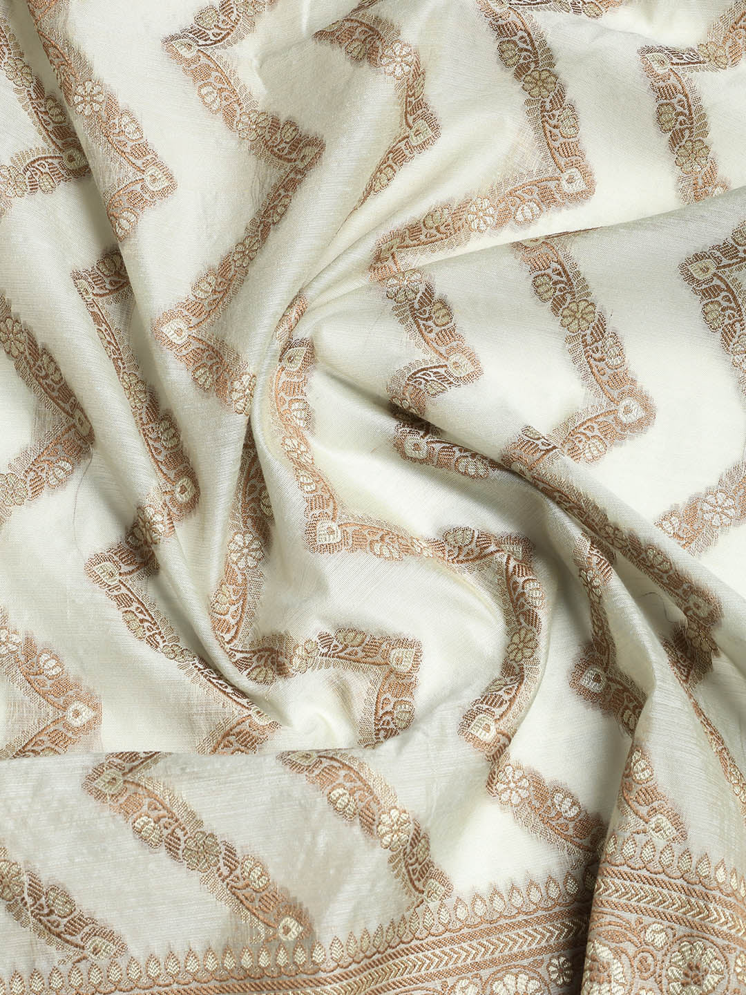 Woven Banarasi Chanderi Unstitched Suit With Dupatta