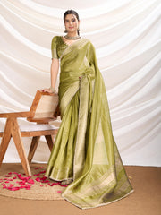 Gota Embroidered Art Silk Woven Saree