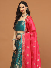 Banarasi Unstitched Choli With Lehenga & Dupatta