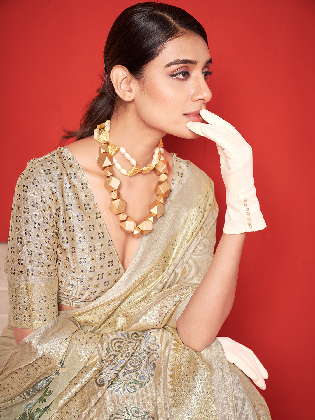 Zari Border Georgette Saree