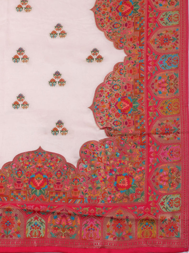Woven Design Satin Unstitched Suit With Pant &amp; Dupatta