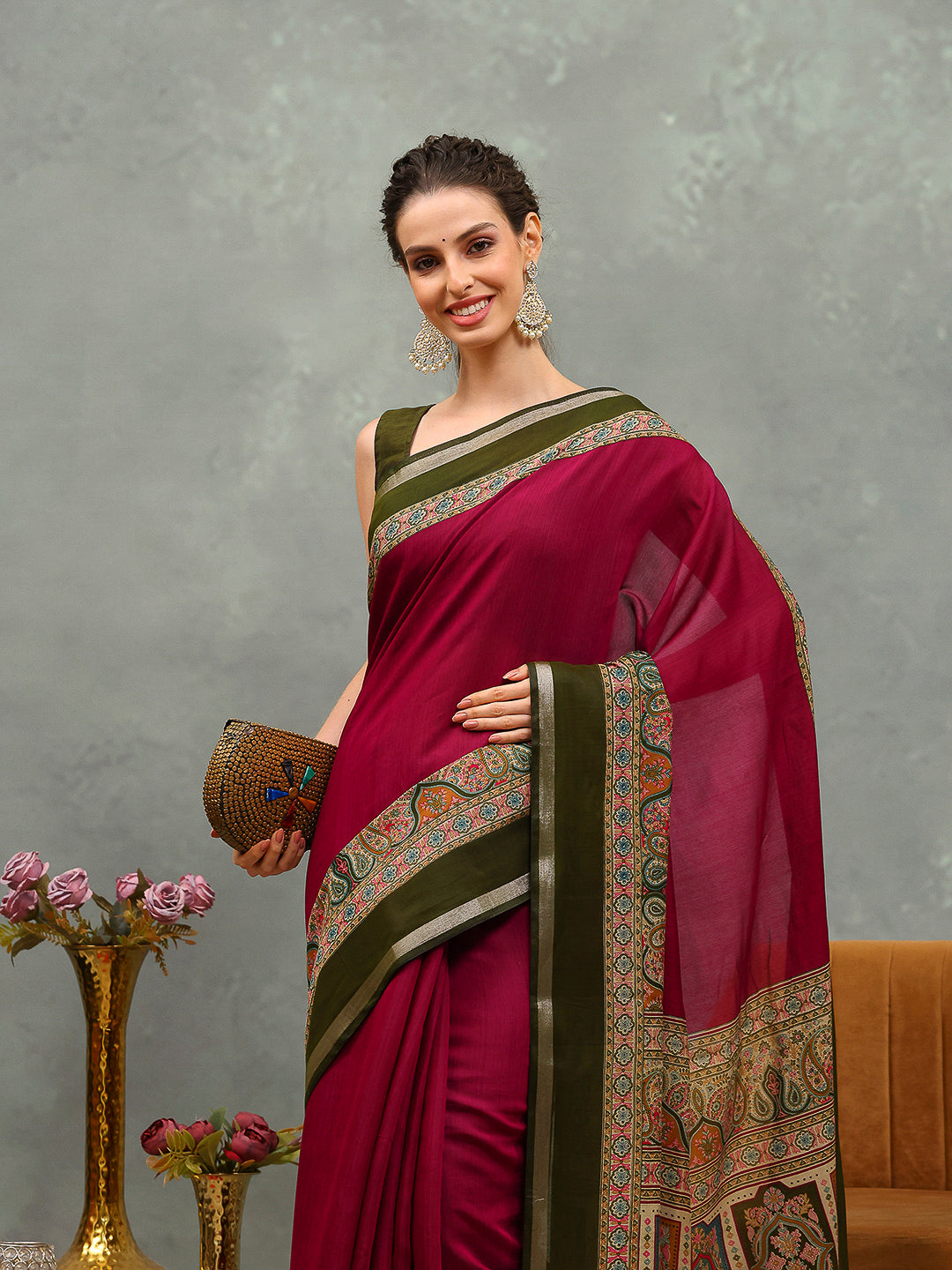 Embroidered Art Silk Saree