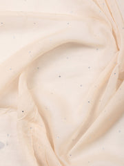 Embellished Cotton Blend Unstitched Suit With Pant & Dupatta