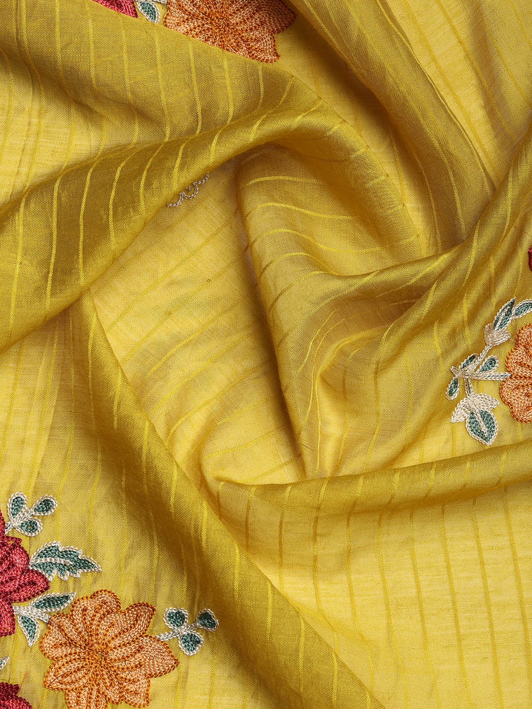 Embroidered Chanderi Unstitched Suit With Dupatta