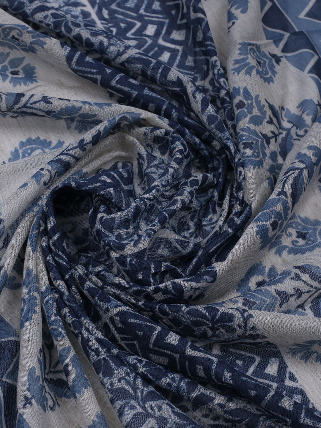 Printed Cotton Blend Unstitched Suit With Dupatta