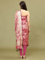 Woven Chanderi Unstitched Suit With Dupatta