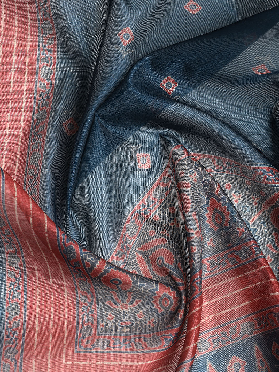 Neck Embroidered Chanderi Unstitched Suit With Dupatta