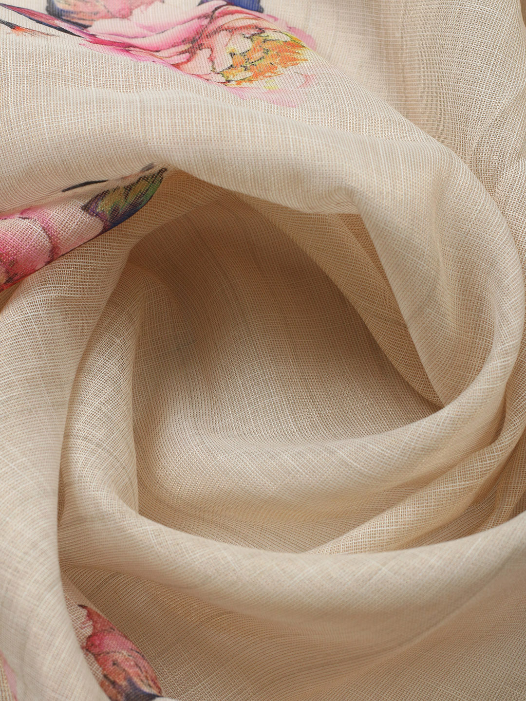 Printed Cotton Blend Unstitched Suit With Pant &amp; Dupatta