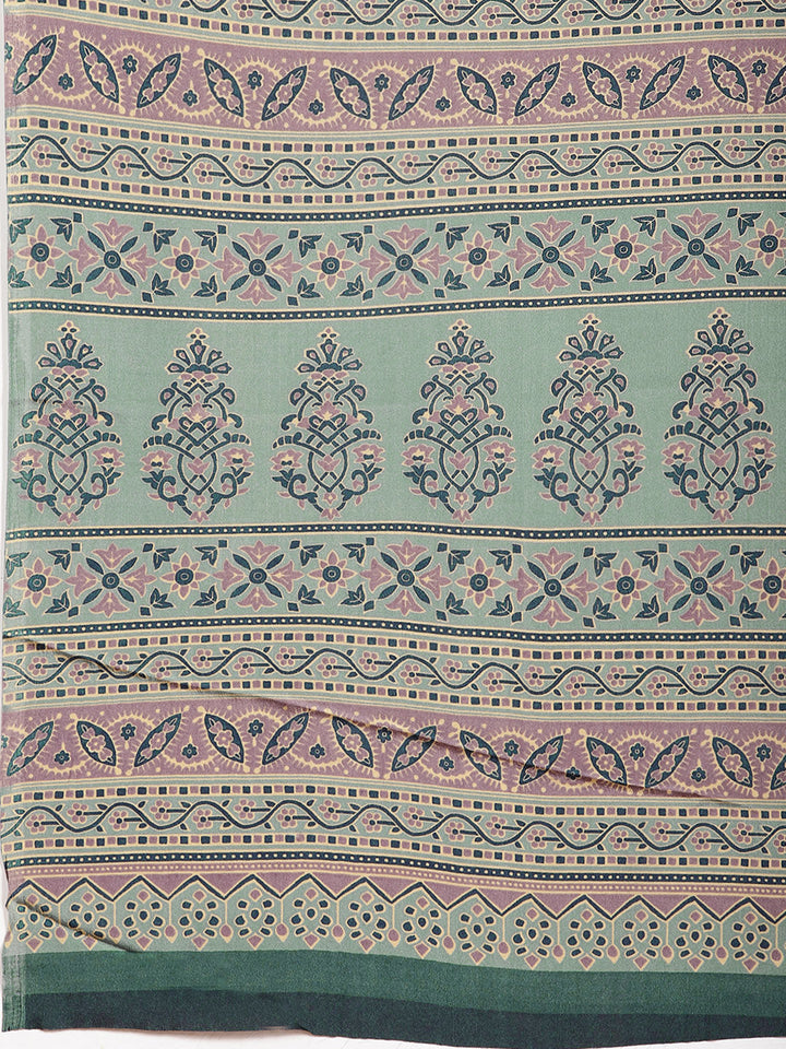 Digital Printed Crepe Woven Saree