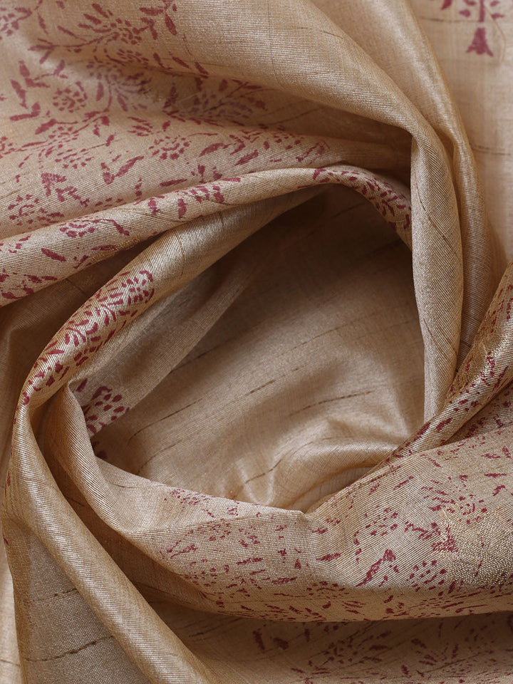 Printed Cotton Blend Unstitched Suit With Pant &amp; Dupatta