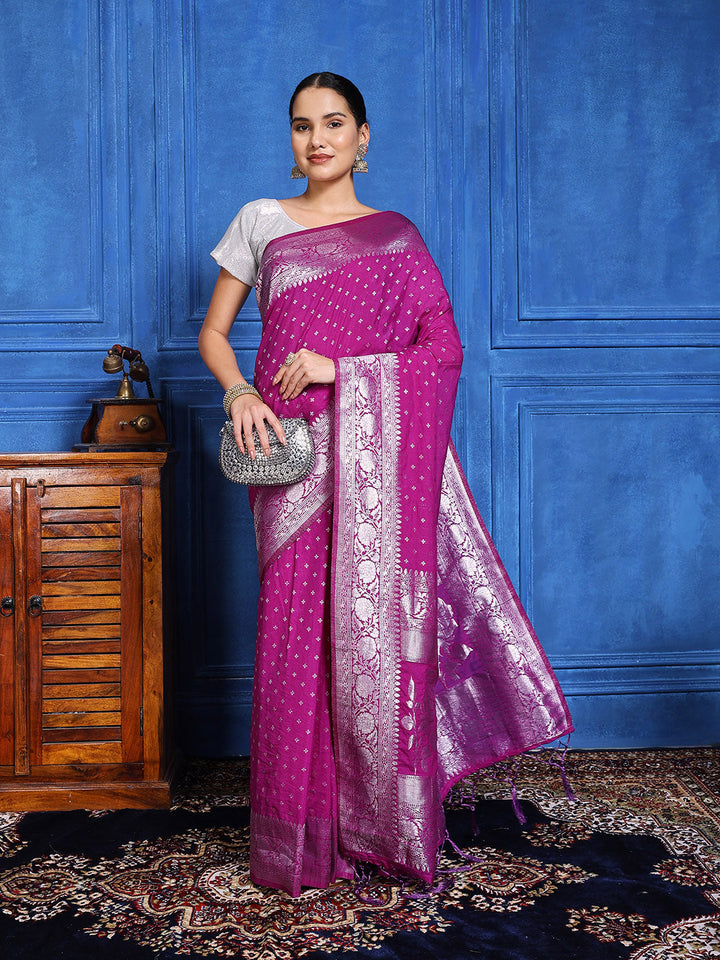 Zaari Jaal Crepe Saree