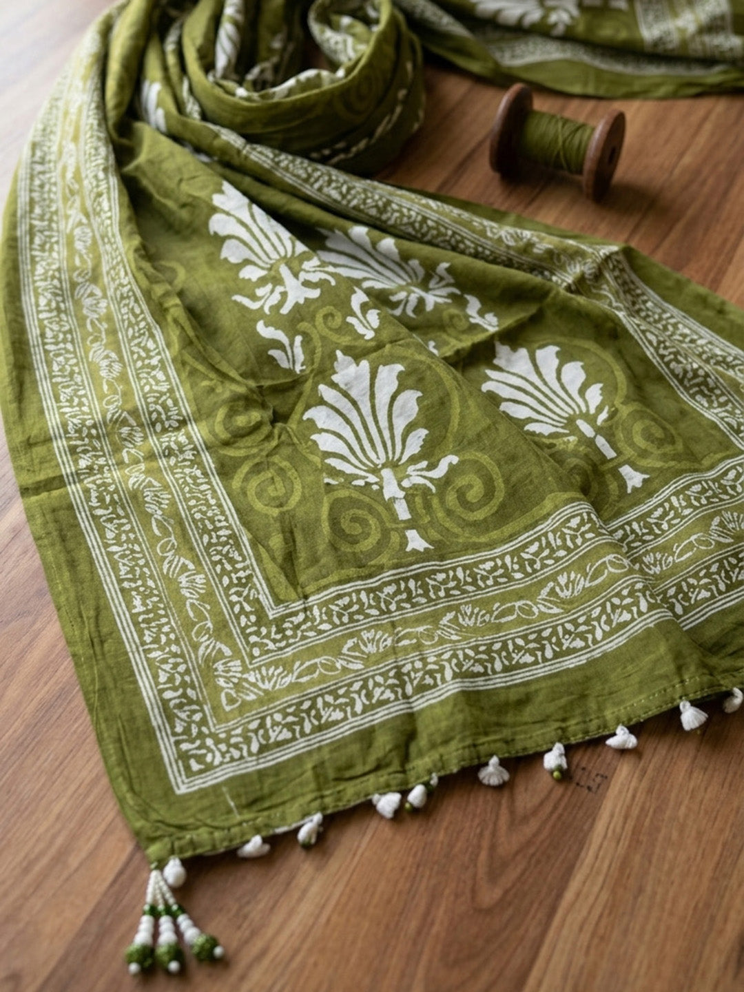Embroidered Cotton Blend Unstitched Suit With Pant &amp; Dupatta