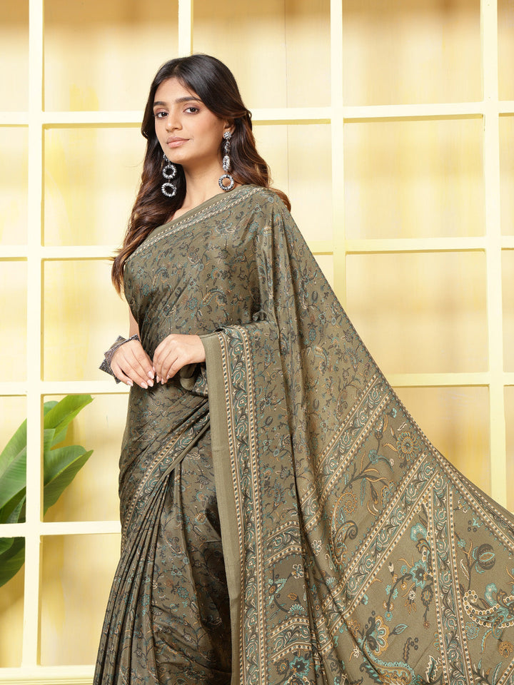 Digital Printed Crepe Saree
