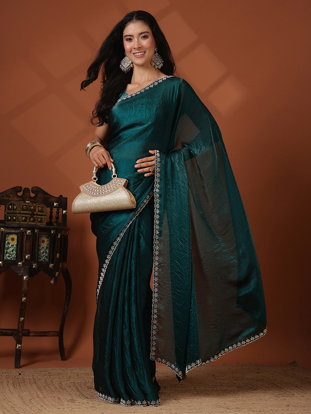 Embroidered Organza Saree