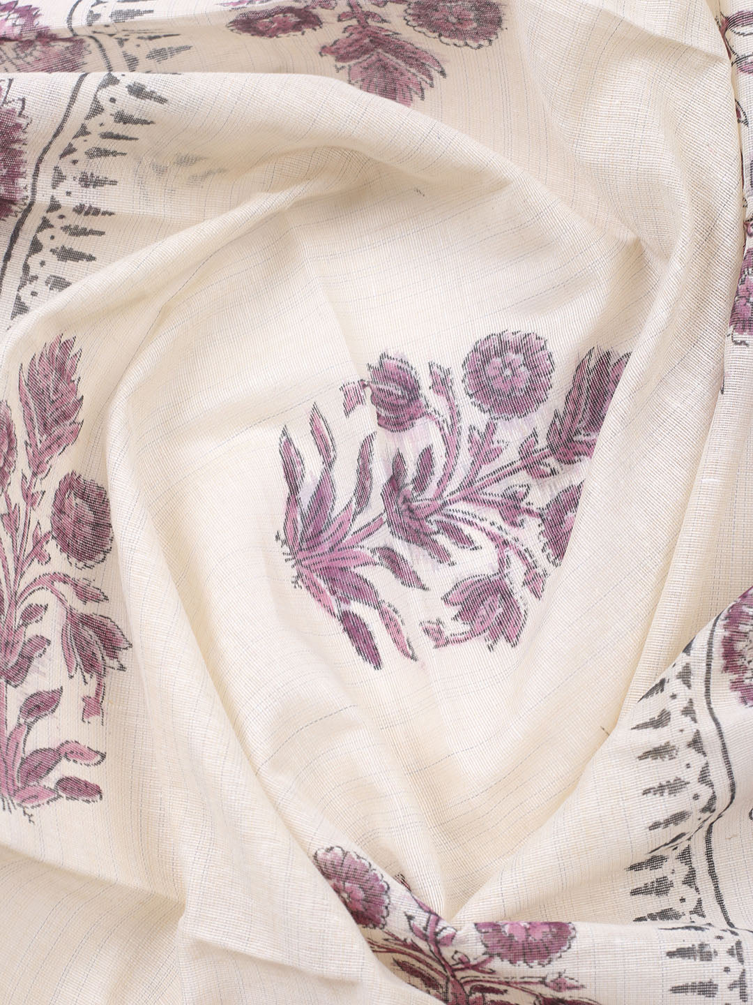 Printed Cotton Blend Unstitched Suit With Pant &amp; Dupatta