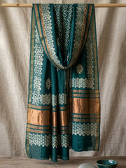Printed Cotton Blend Unstitched Suit With Pant & Dupatta