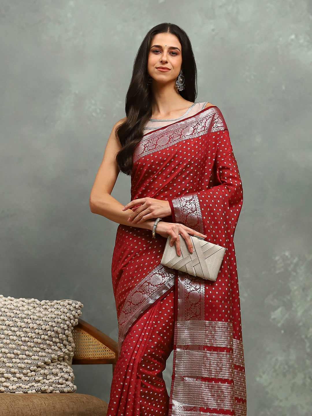 Zaari Border Art Silk Saree