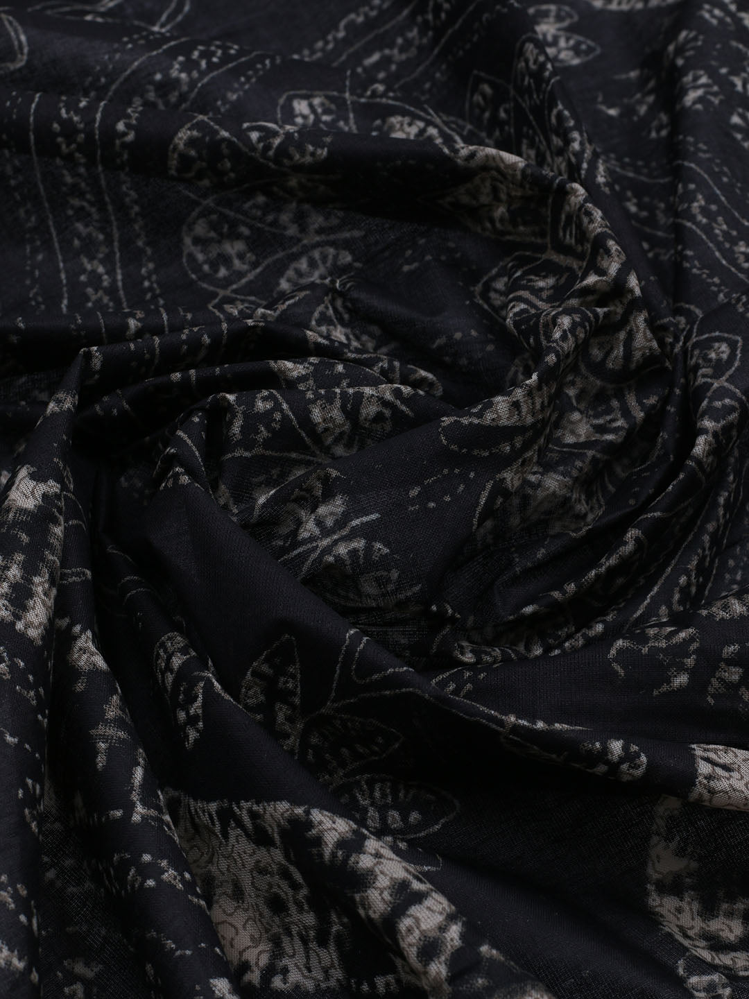 Patch Neck Cotton Blend Unstitched Suit With Dupatta