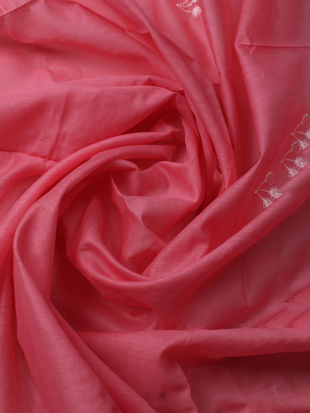 Embroidered Chanderi Unstitched Kurta With Pant &amp; Dupatta