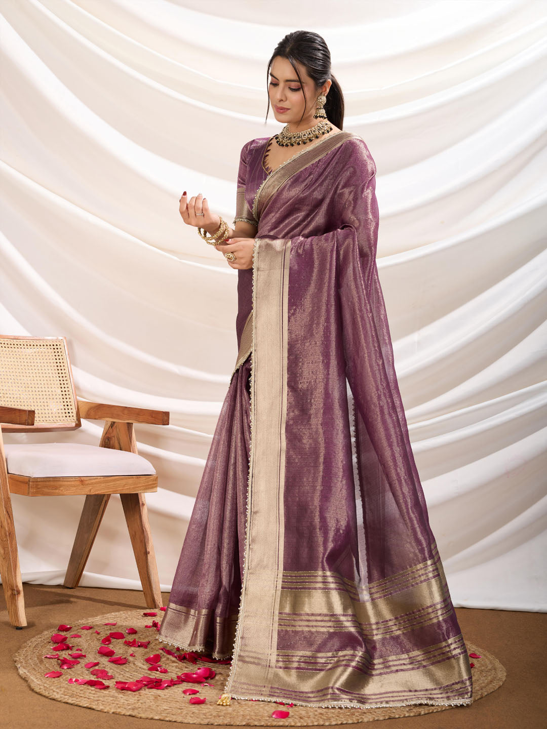 Woven Design Linen Blend Saree