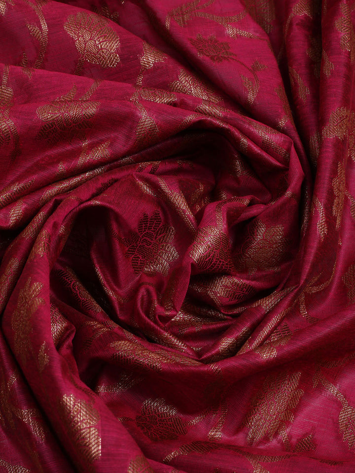 Neck Embroidered Cotton Blend Unstitched Suit With Dupatta
