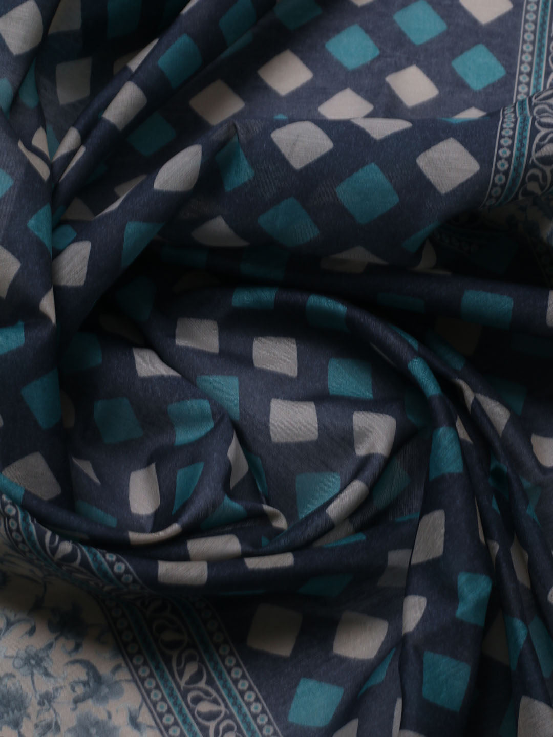 Printed Chanderi Unstitched Suit With Dupatta