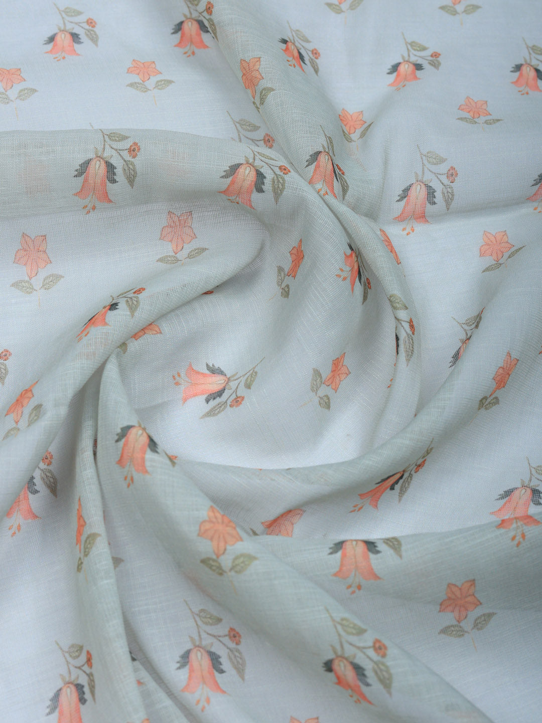 Printed Linen Blend Unstitched Suit With Pant &amp; Dupatta