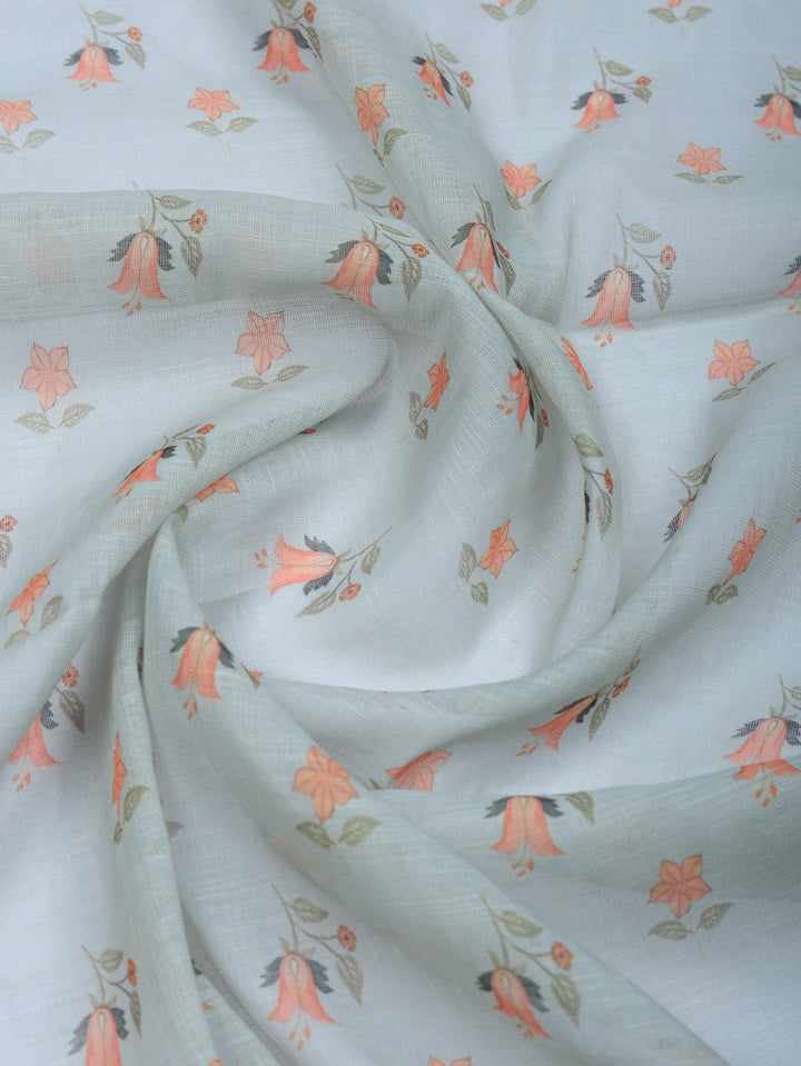 Printed Linen Blend Unstitched Suit With Pant &amp; Dupatta