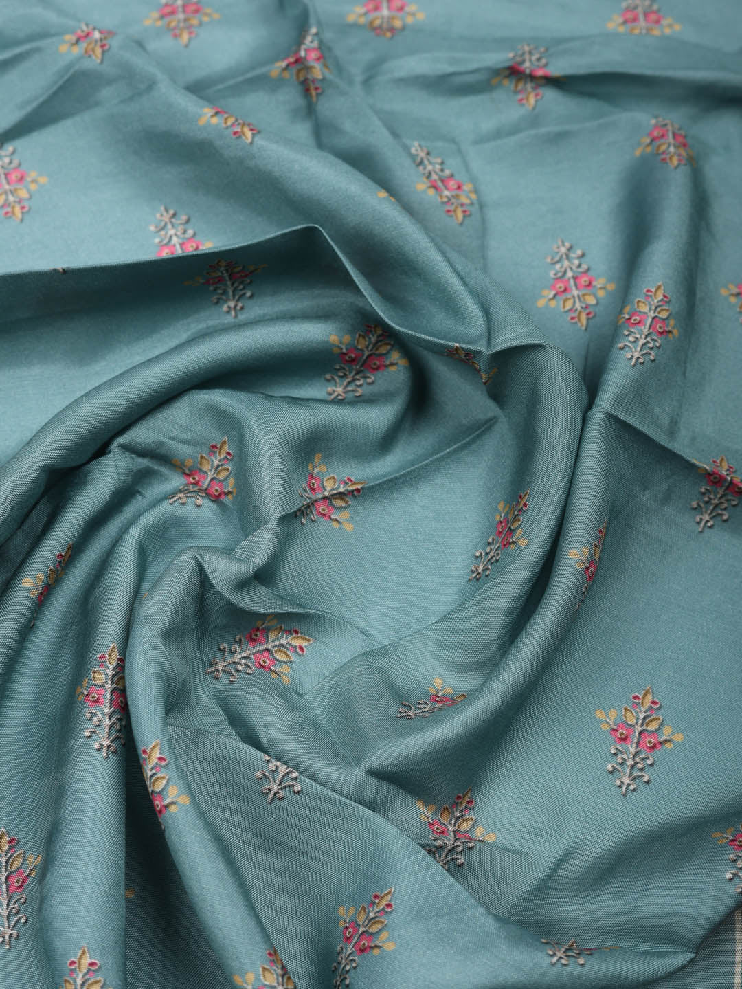 Embroidered Muslin Unstitched Suit With Pant &amp; Dupatta