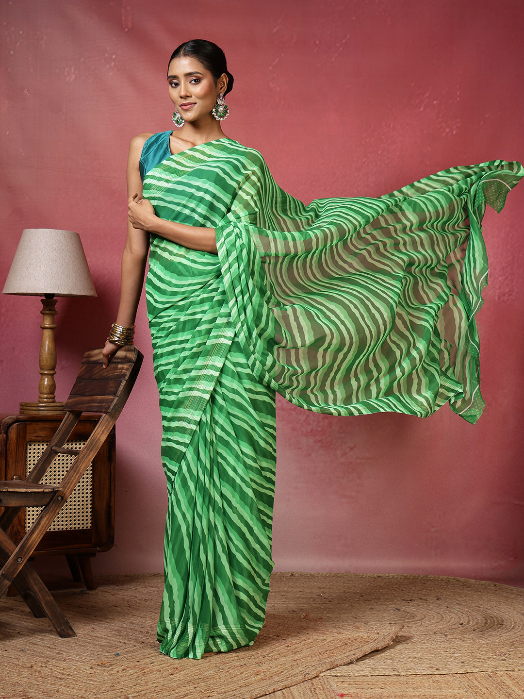 Abstract Printed Georgette Saree