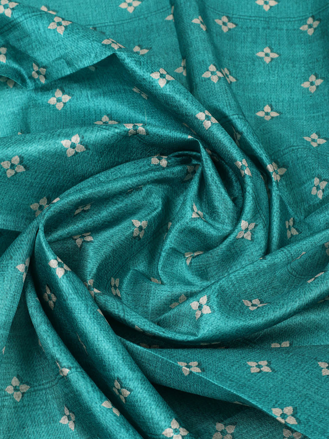 Embroidered Chanderi Unstitched Suit With Pant &amp; Dupatta