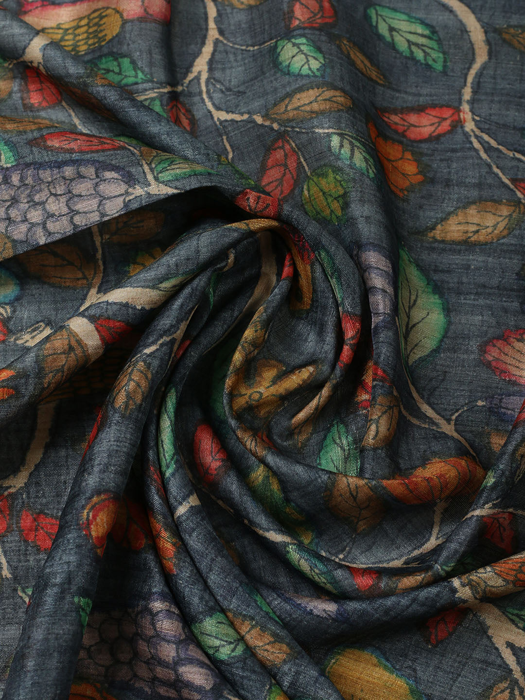 Embroidered Tussar Unstitched Suit With Pant &amp; Dupatta