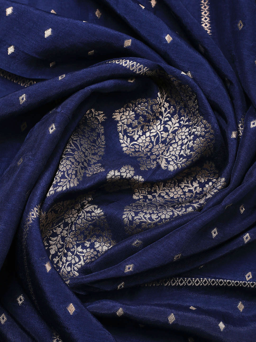 Woven Design Chanderi Unstitched Suit With Pant &amp; Dupatta