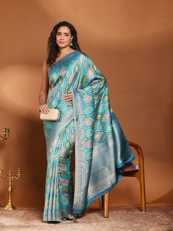 Zari Jaal Woven Satin Saree