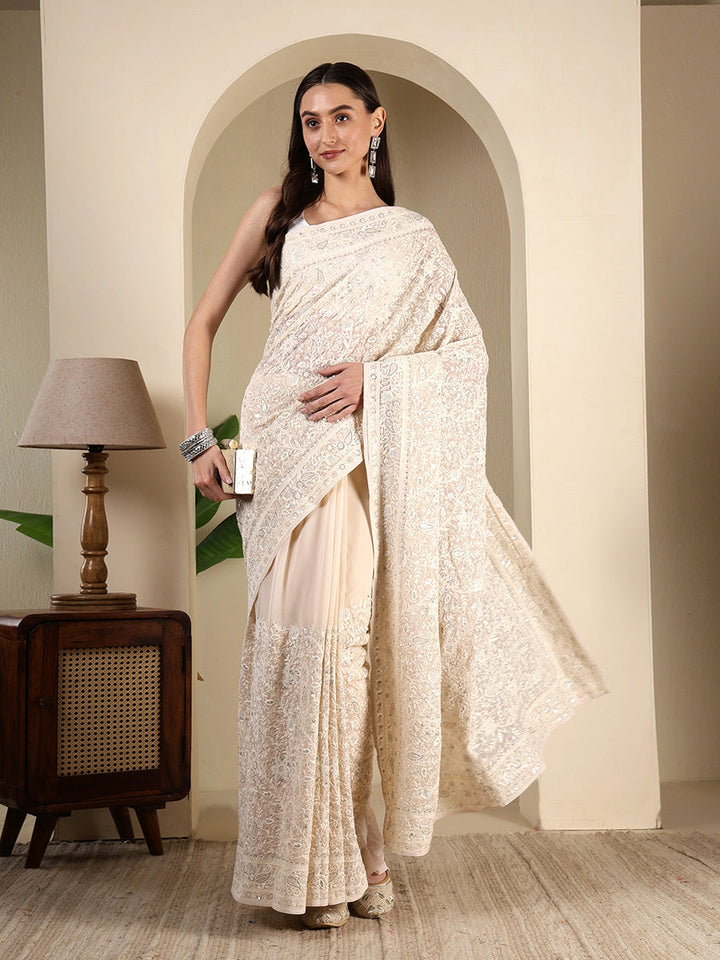 Embroidered Georgette Saree