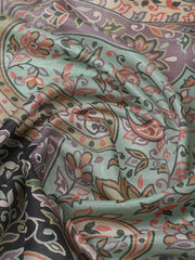 Printed Tussar Black Multi Saree