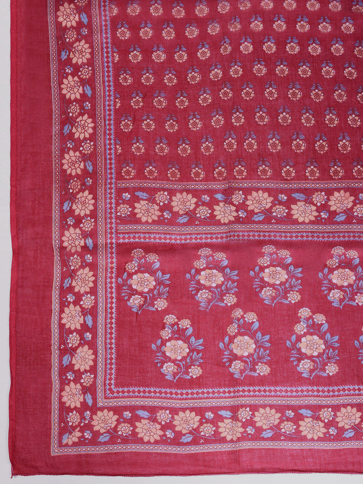 Printed Cotton Blend Kurta With Pant &amp; Dupatta
