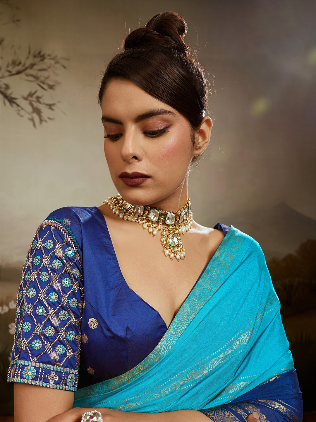 Plain Chiffon Saree