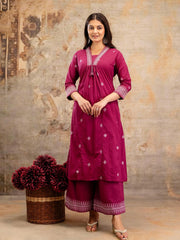Printed Cotton Blend Kurta With Pant & Dupatta