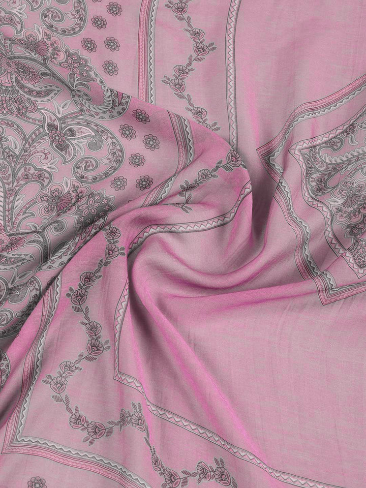 Floral Printed Muslin Unstitched Suit Piece With Dupatta