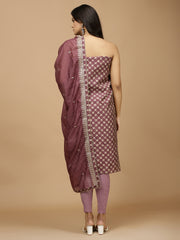 Neck Embroidered & Printed Cotton Unstitched Suit With Dupatta