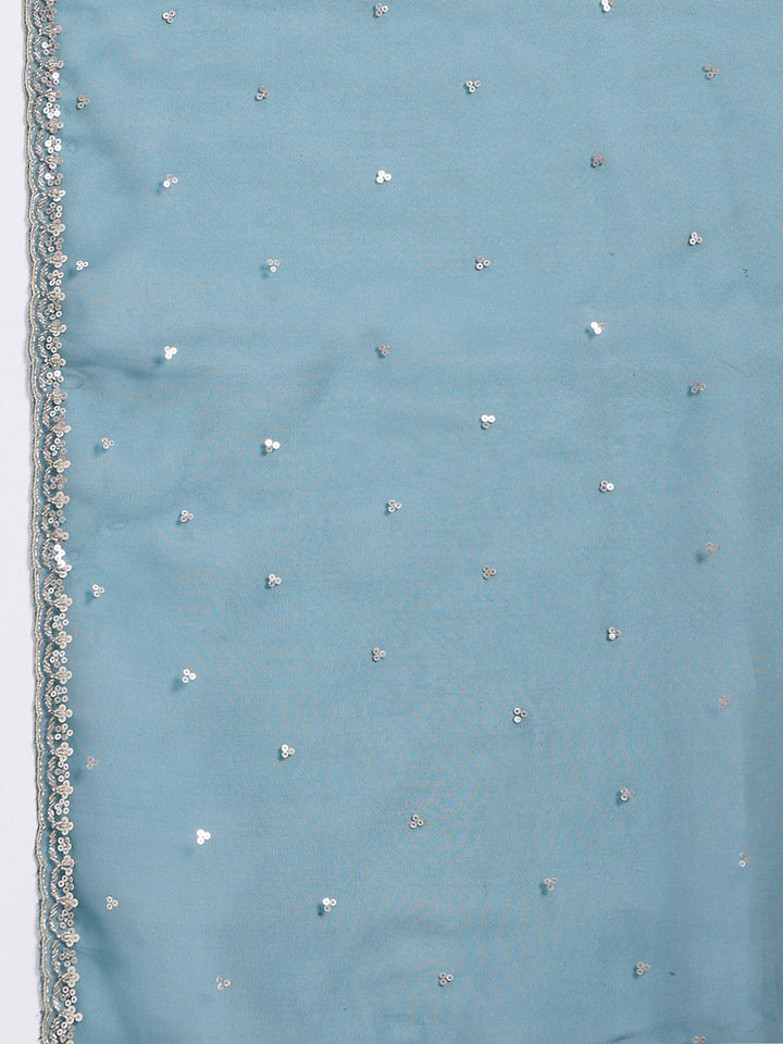 Sequence Embroidery Tissue Saree
