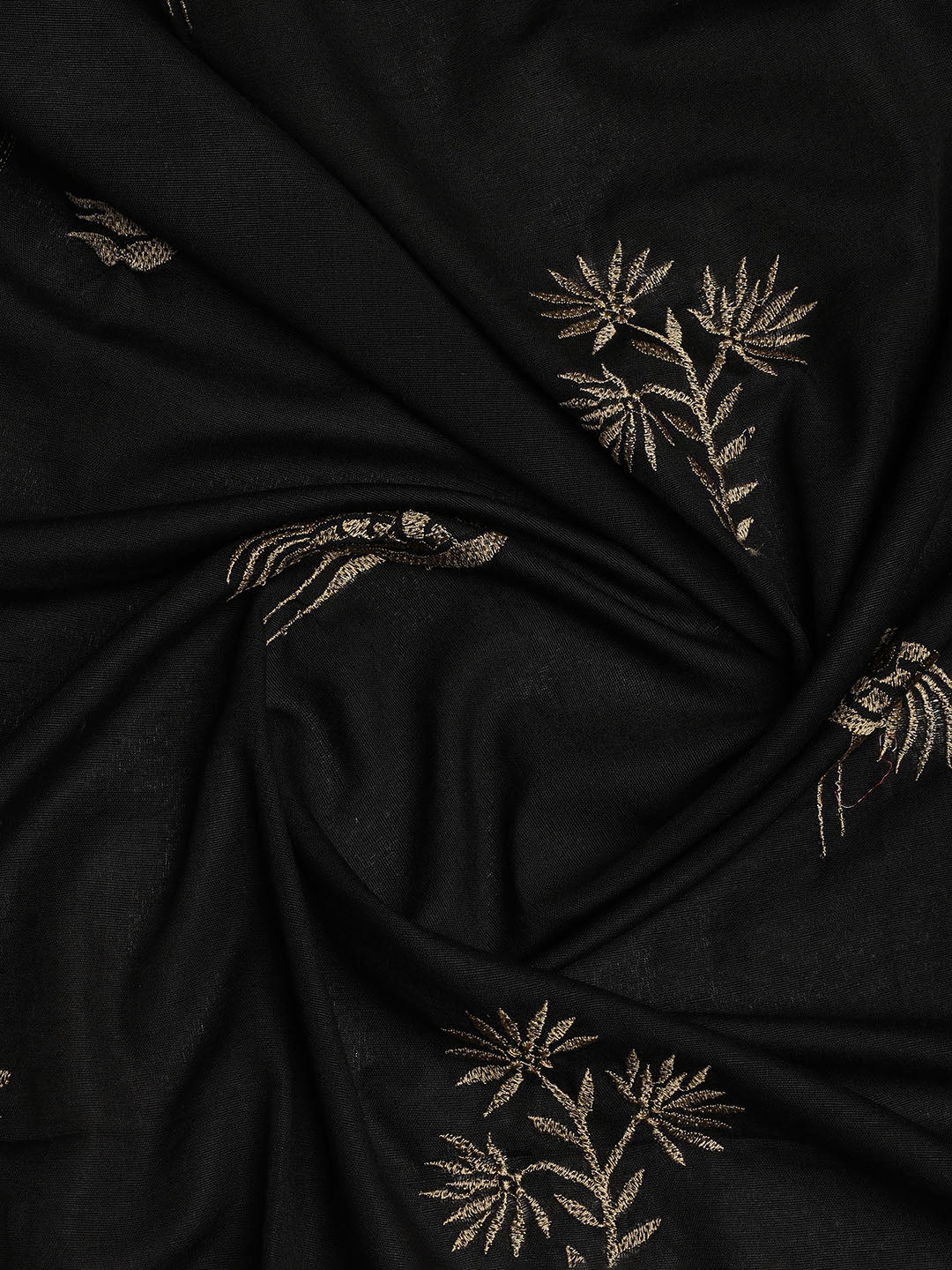 Neck Embroidered Cotton Blend Unstitched Suit With Dupatta