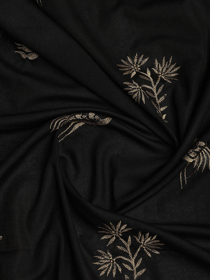 Neck Embroidered Cotton Blend Unstitched Suit With Dupatta